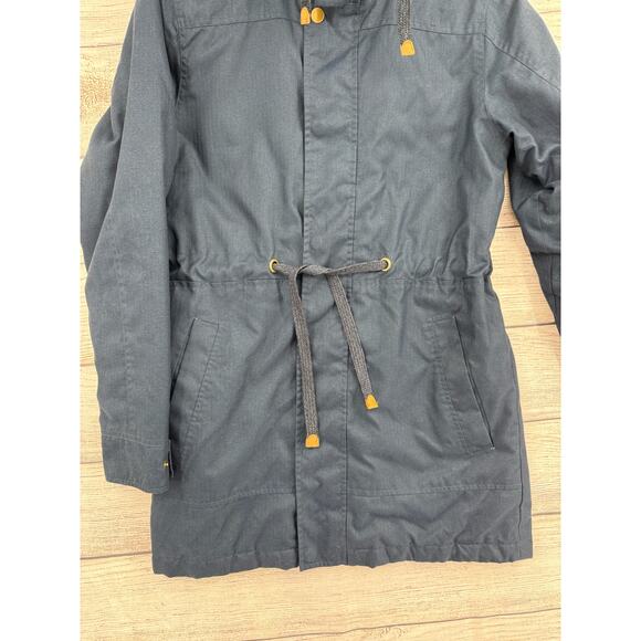 Burton Durable Goods Quilt Lined Tie Waist Jacket Womens XS Navy Blue Hooded - Picture 4 of 14